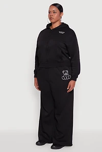 Womens Plus Along For The Ride Bear Graphic Sweatshirt,
