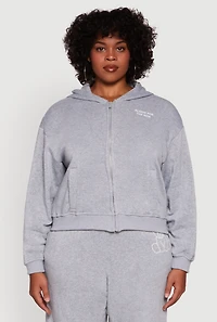 Womens Plus Size Along For The Ride Bear Graphic Sweatshirt, Grey, Size 3X