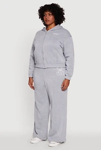 Womens Plus Size Along For The Ride Bear Graphic Sweatshirt, Grey, Size 3X