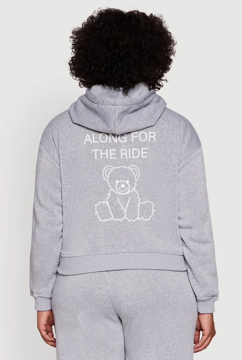 Plus Along For The Ride Bear Graphic Sweatshirt