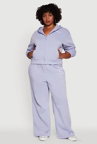 Womens Plus Size Along For The Ride Bear Graphic Sweatshirt, Blue, Size 1X