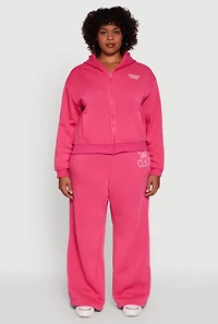 Womens Plus Size Along For The Ride Bear Graphic Sweatshirt, Pink, Size 3X