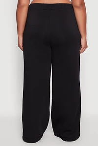Womens Plus Bear Graphic High Waisted Wide Leg Sweatpants,