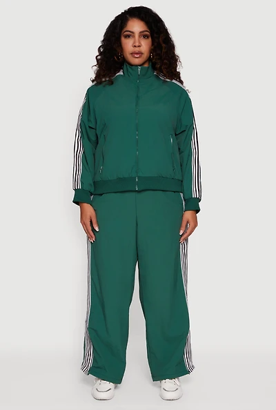 Plus Side Striped Nylon Track Pants