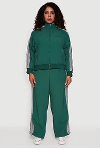 Plus Side Striped Nylon Track Pants