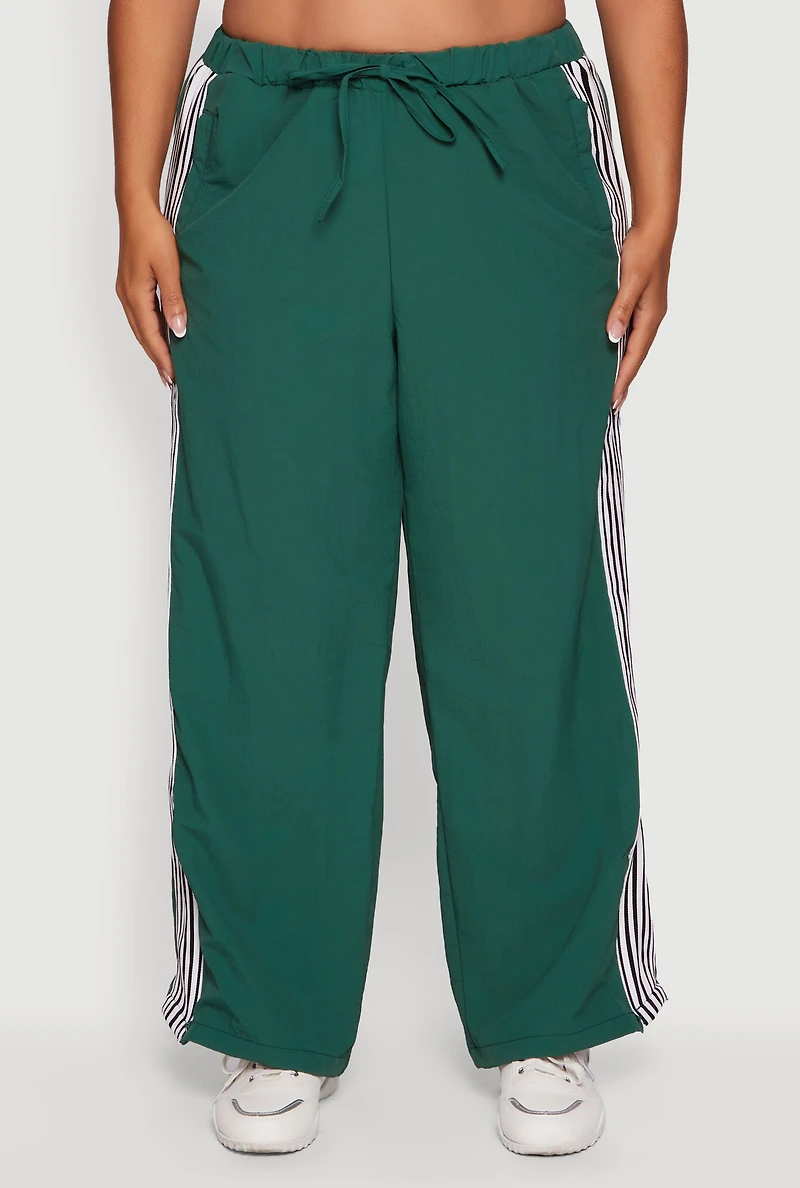 Plus Side Striped Nylon Track Pants