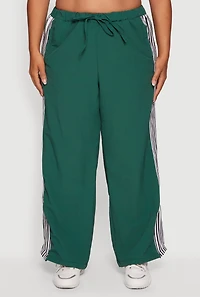 Plus Side Striped Nylon Track Pants