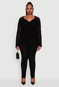 Plus High Waisted Scuba Dress Pants