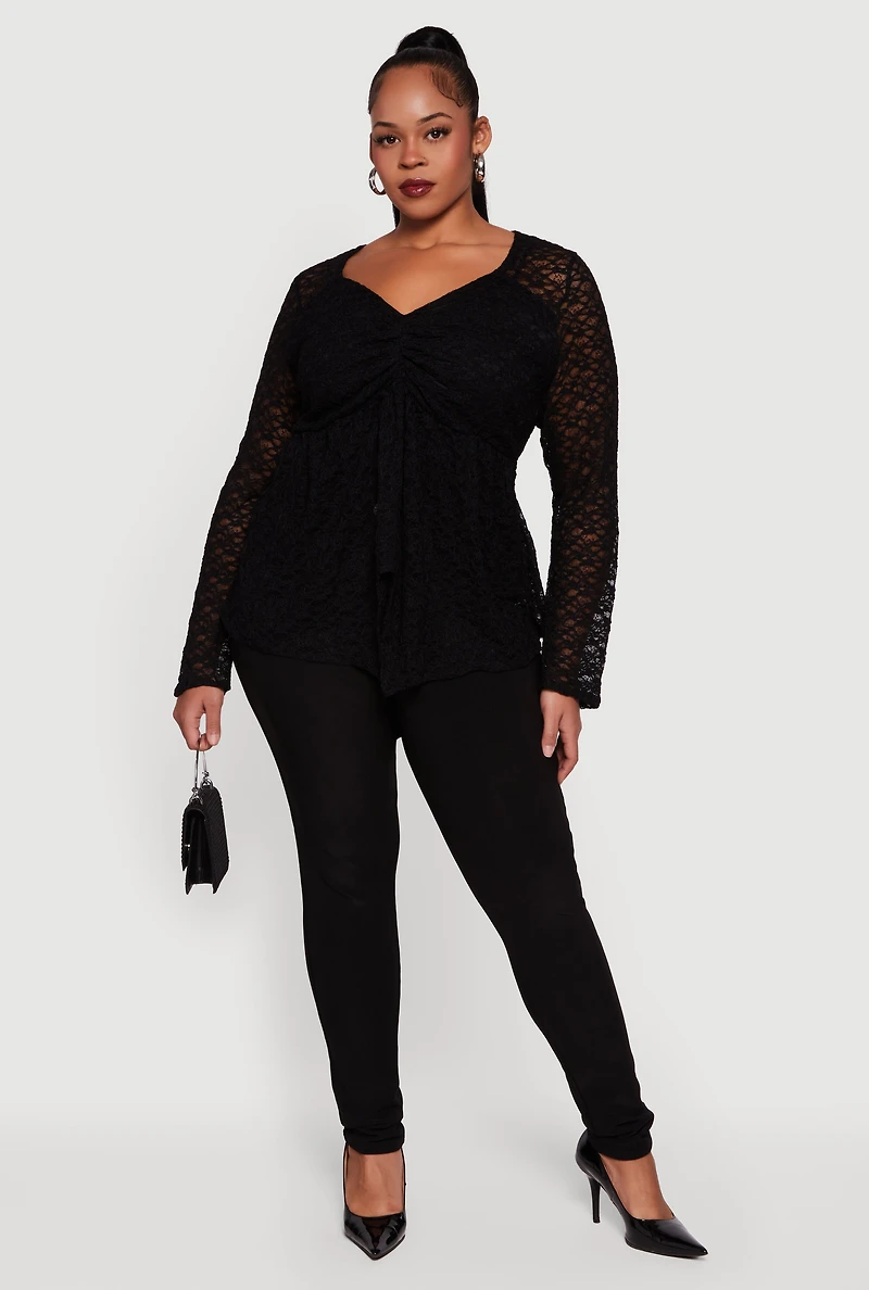 Womens Plus Size High Waisted Scuba Dress Pants, Black, Size 3X