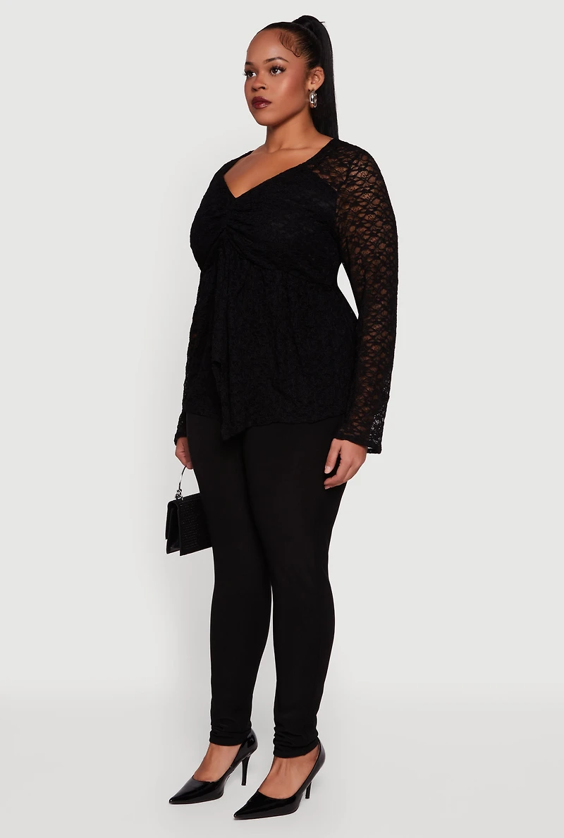 Womens Plus Size High Waisted Scuba Dress Pants, Black, Size 3X