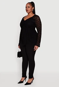 Womens Plus Size High Waisted Scuba Dress Pants, Black, Size 3X