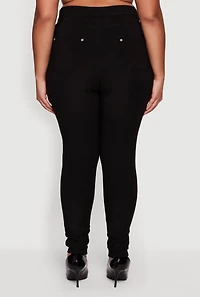 Womens Plus Size High Waisted Scuba Dress Pants, Black, Size 3X