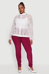 Plus High Waisted Scuba Dress Pants