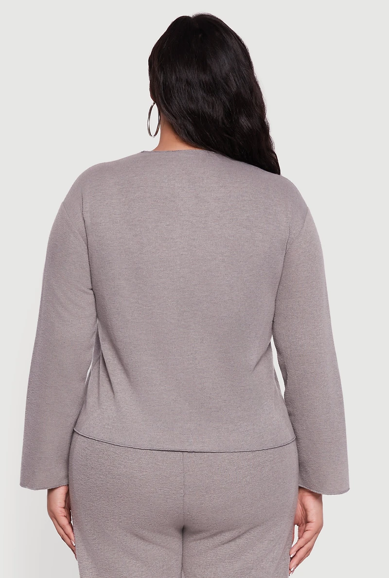 Womens Plus Size Classic Fit Button Front Cardigan, Grey, Size 3X