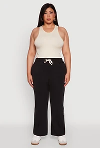 Womens Plus Size 2007 Flawless Wide Leg Sweatpants, Black, Size 2X