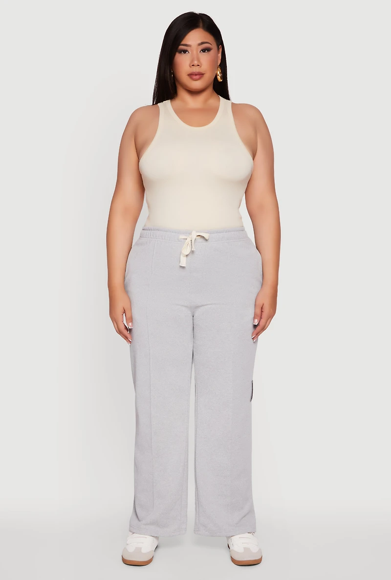 Womens Plus Size 2007 Flawless Wide Leg Sweatpants, Grey, Size 1X