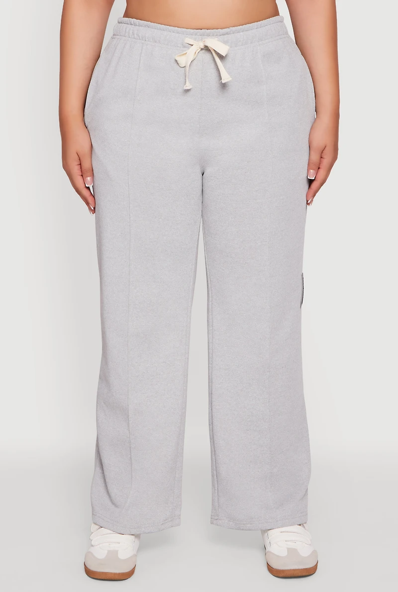 Womens Plus 2007 Flawless Wide Leg Sweatpants, Grey,