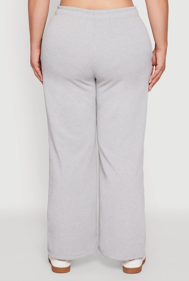 Womens Plus Size 2007 Flawless Wide Leg Sweatpants, Grey, Size 1X