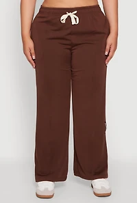 Womens Plus Size 2007 Flawless Wide Leg Sweatpants, Brown, Size 1X