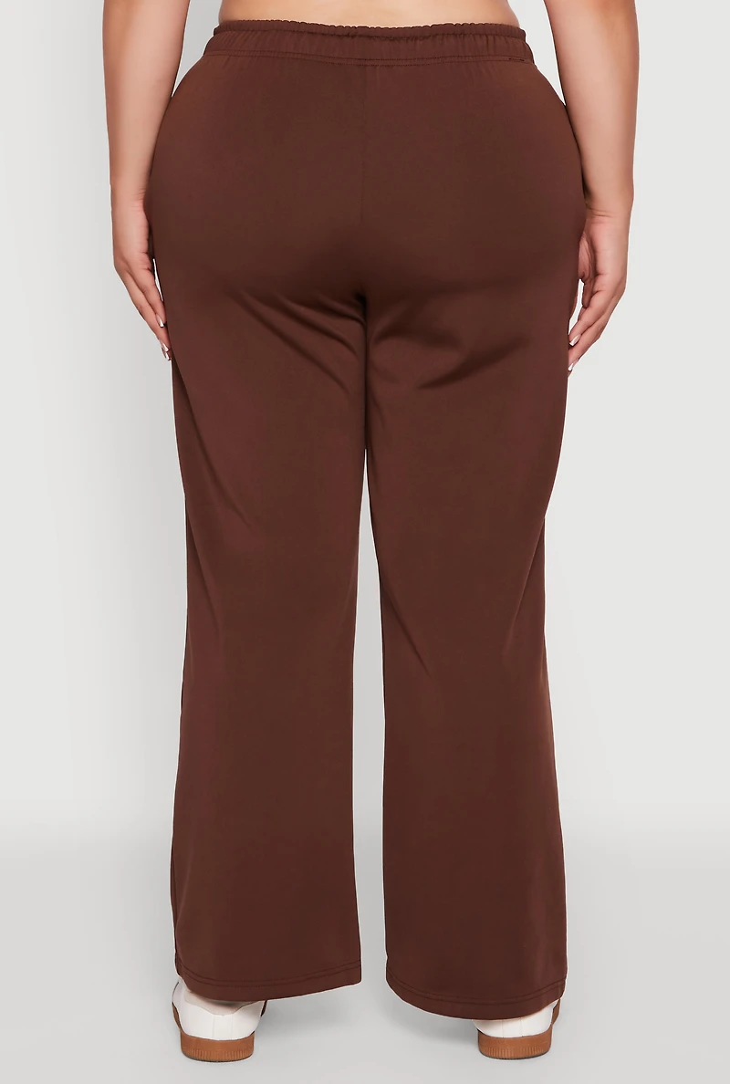 Womens Plus Size 2007 Flawless Wide Leg Sweatpants, Brown, Size 1X