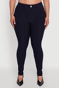 Womens Plus Size Scuba High Waisted Push Up Dress Pants, Blue, Size 2X