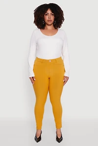 Plus Scuba High Waisted Push Up Dress Pants