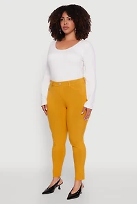 Plus Scuba High Waisted Push Up Dress Pants