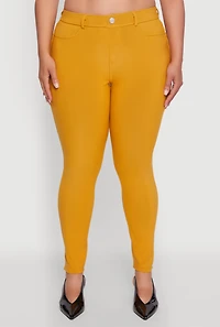 Plus Scuba High Waisted Push Up Dress Pants