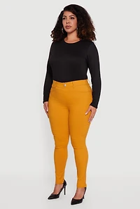 Plus High Waisted Stretch Skinny Leg Pants