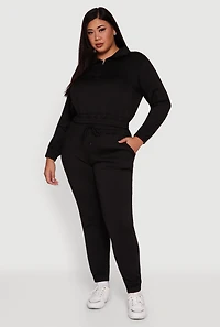 Plus Scuba Drawstring Waist Joggers