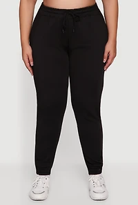 Womens Plus Scuba Drawstring Waist Joggers,