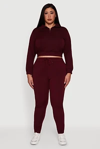 Plus Scuba Drawstring Waist Joggers