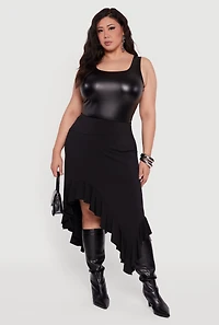 Plus Asymmetrical Handkerchief Hem Skirt