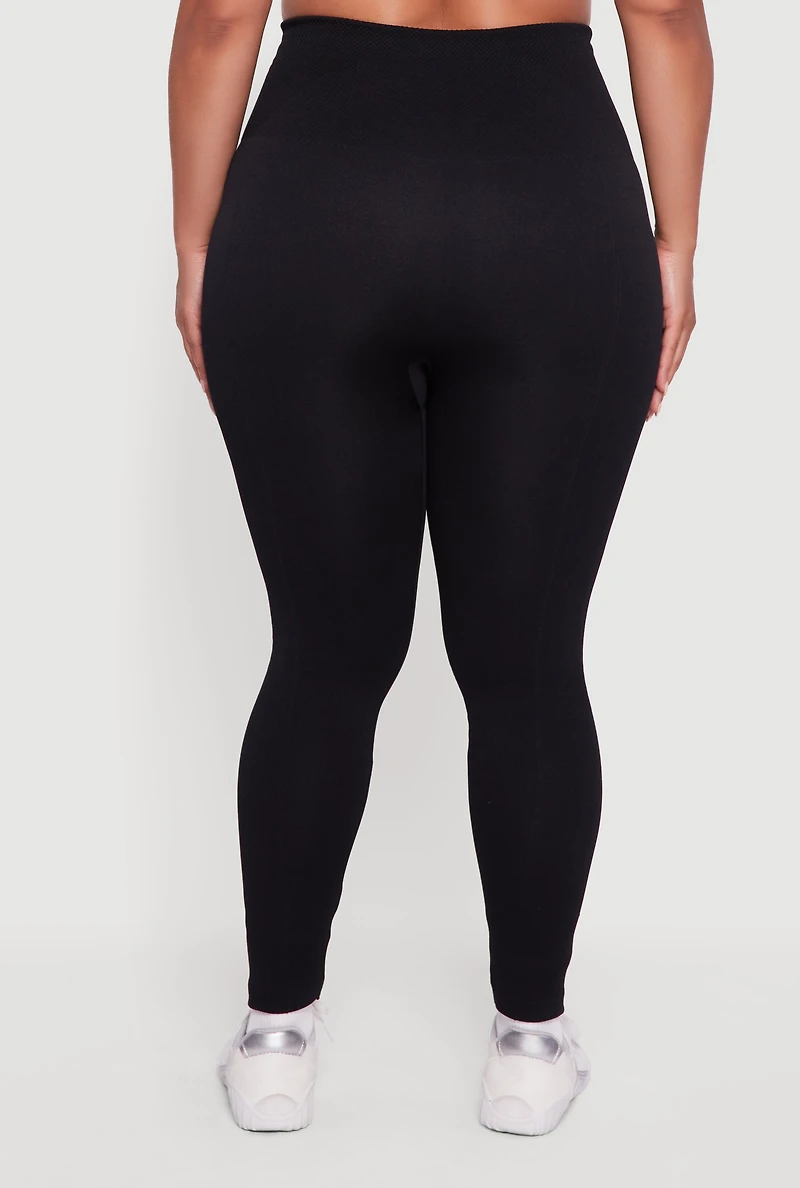 Plus Twill High Waisted Leggings