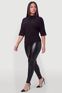 Plus Fleece Lined Faux Leather Leggings