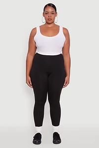 Womens Plus High Waisted Fleece Lined Leggings,