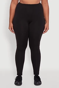 Womens Plus High Waisted Fleece Lined Leggings,