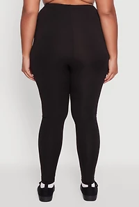 Womens Plus High Waisted Fleece Lined Leggings,