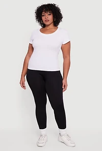 Womens Plus High Waisted Seamless Fleece Lined Leggings,