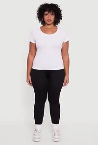 Womens Plus High Waisted Seamless Fleece Lined Leggings,