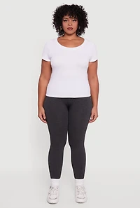 Plus High Waisted Seamless Fleece Lined Leggings