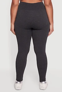 Plus High Waisted Seamless Fleece Lined Leggings