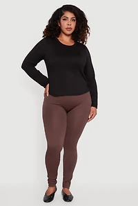 Plus High Waisted Seamless Fleece Lined Leggings