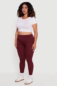 Plus High Waisted Seamless Fleece Lined Leggings
