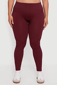 Plus High Waisted Seamless Fleece Lined Leggings