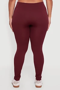 Plus High Waisted Seamless Fleece Lined Leggings