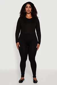 Plus Seamless High Waisted Fleece Lined Leggings