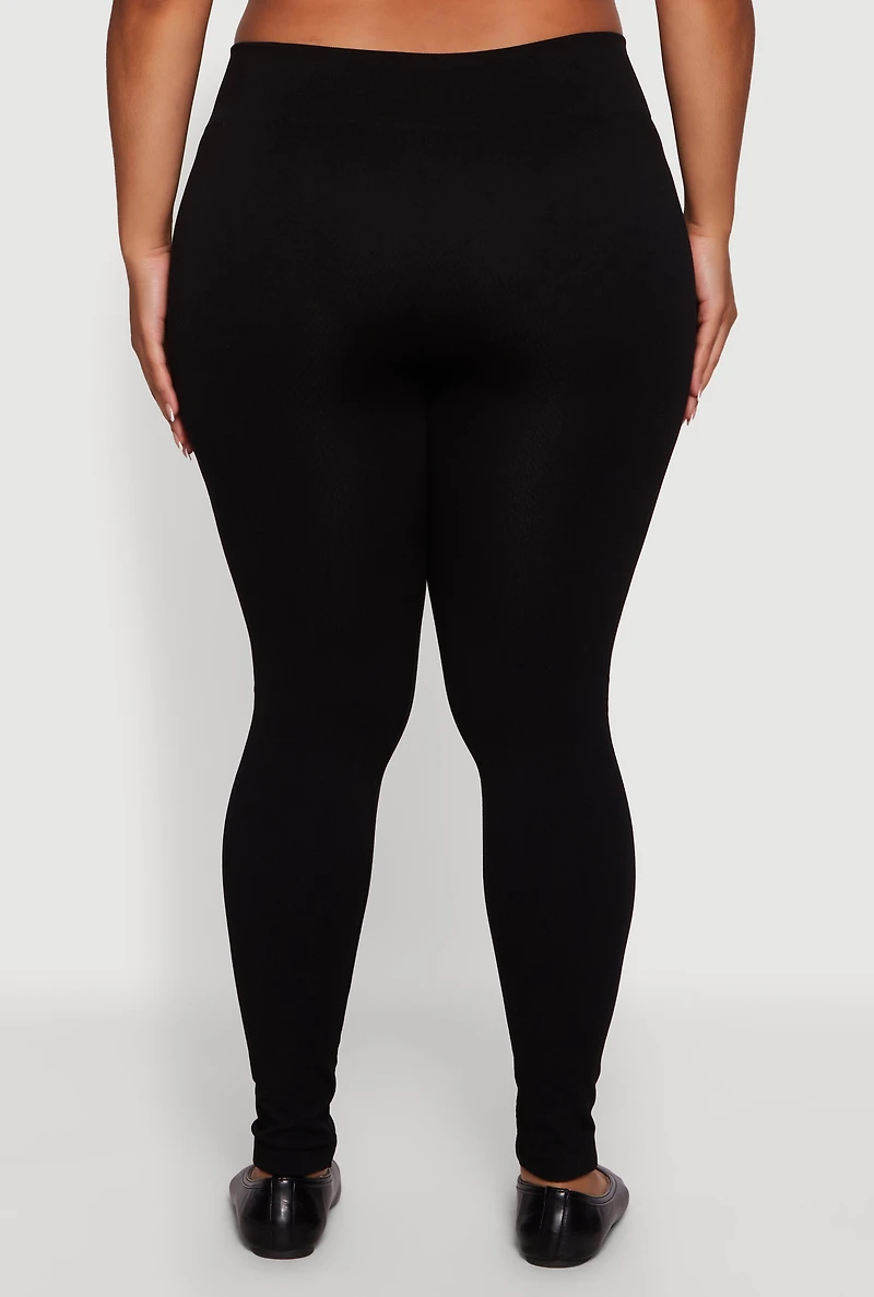 Plus Seamless High Waisted Fleece Lined Leggings