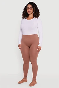 Plus Seamless High Waisted Fleece Lined Leggings