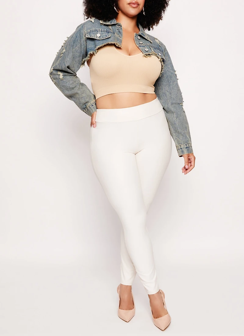 Plus Faux Leather High Waist Leggings